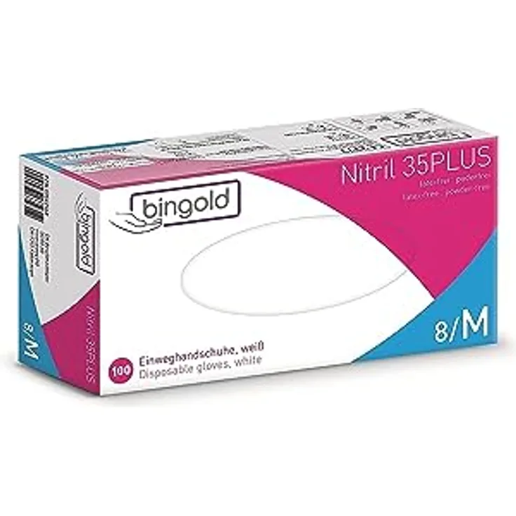 Einmalhandschuhe Nitril 35PLUS, weiß, 100-er Pack, Größe M