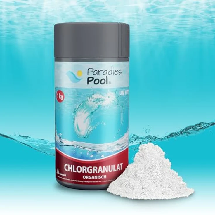 Paradies Pool Chlor Schnell Granulat für Pool 1 kg organisch (W7) – Bild 2