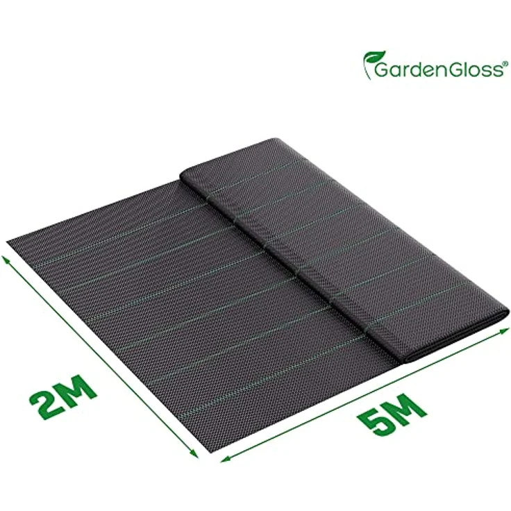 GardenGloss Anti-Unkrautgewebe 10m², 100g/m², wasserdurchlässig und reißfest, UV-stabil, gefaltet (5m x 2m) – Bild 2