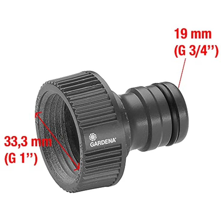 GARDENA Profi-System-Hahnstück: Hahnverbinder für Wasserhähne mit 33.3 mm (G 1 Zoll)-Gewinde, Hahnanschluss für höheren Wasserdurchfluss (2802-20) Bewässerungszubehör – Bild 3