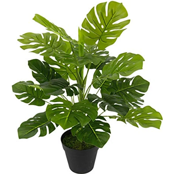 Künstliche Splitphilo-Pflanze im Topf Monstera Seidenblumen Real Touch grün Kunstpflanzen Pflanzen Splitphilopflanze Dekopflanze Grünpflanze Seidenpflanze Zimmerpflanze Kunstblume Deko Büropflanze – Bild 1