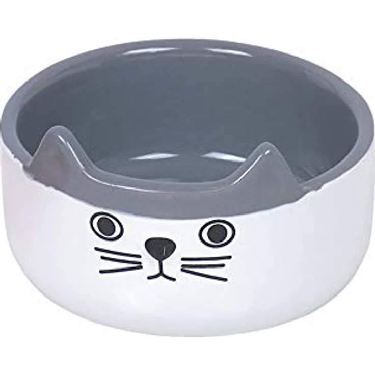 Nobby Katzen Keramik Napf Cat Face weiß Ø 13,0 x 4,0 cm, 0,16 l