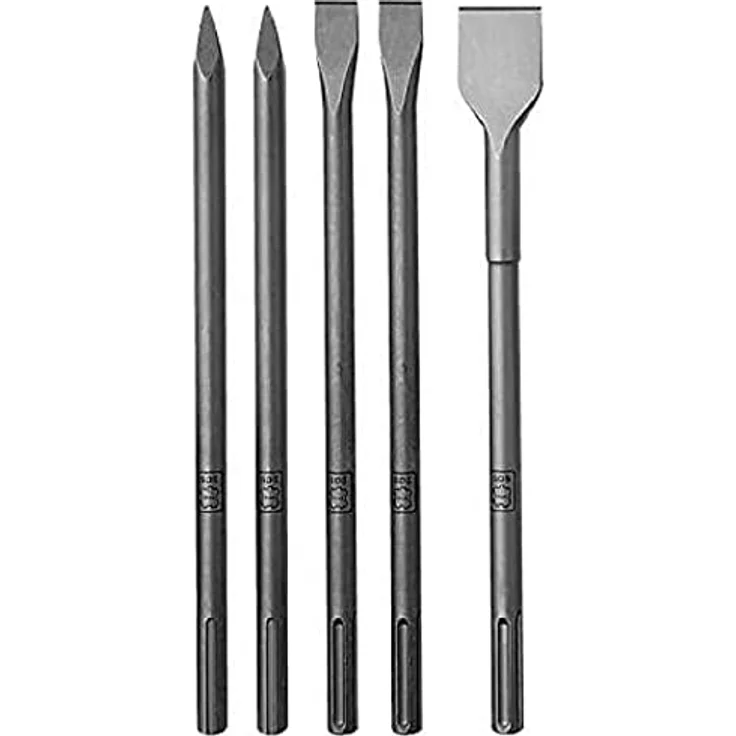 Duss Meißelhammer Set 5-teilig (2x Spitzmeißel, 2x Flachmeißel, 1x Spatmeißel, Länge 400 mm, für Abbruchhammer / Meißelhammer) SDXM1 – Bild 1
