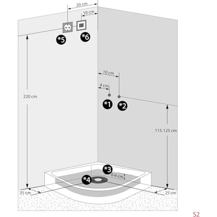 SeniorBad AcquaVapore D58-10T2-EC Dampfdusche, Duschkabine mit 8 Massagedüsen, integrierter Klappsitz, Bluetooth-Player, 90x90 cm, weiß – Bild 5