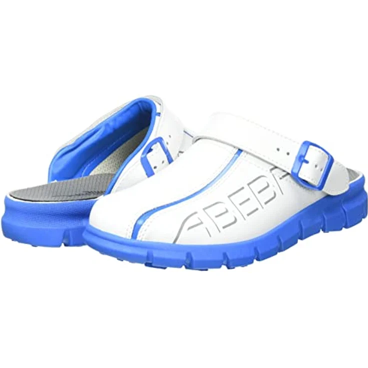 Abeba 7312 Dynamic OB Clog, Arbeitsschuh in Weiß/Blau mit rutschhemmender Sohle, Größe 38 – Bild 5