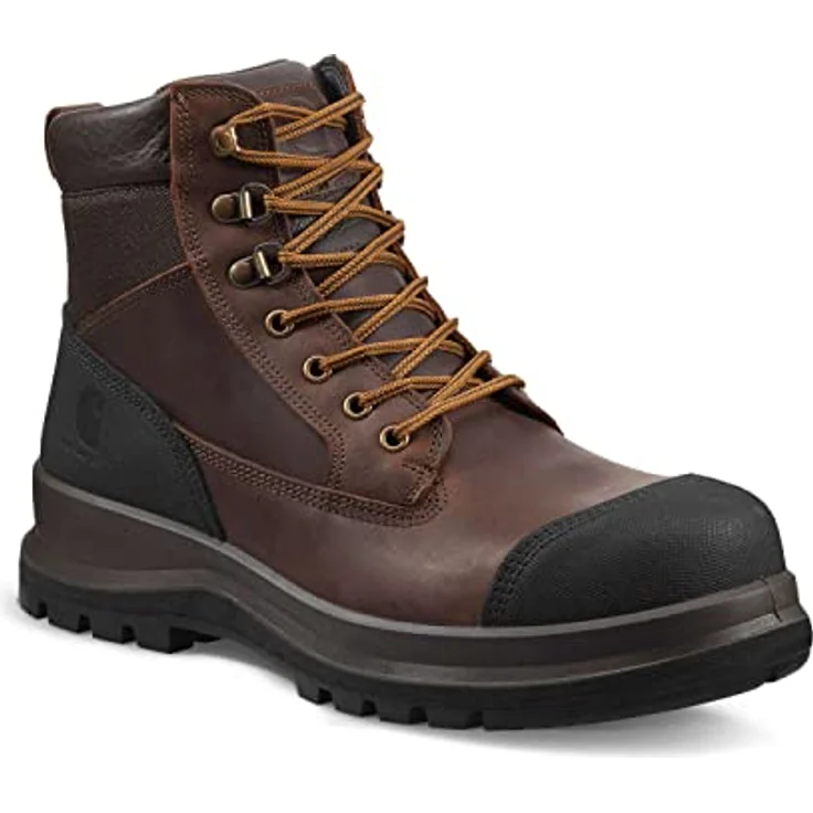 Carhartt Detroit 6 F702903, Wasserdichter S3 Sicherheitsschuh aus Vollnarbenleder mit Fiberglas-Zehenkappe, schwarz – Bild 1