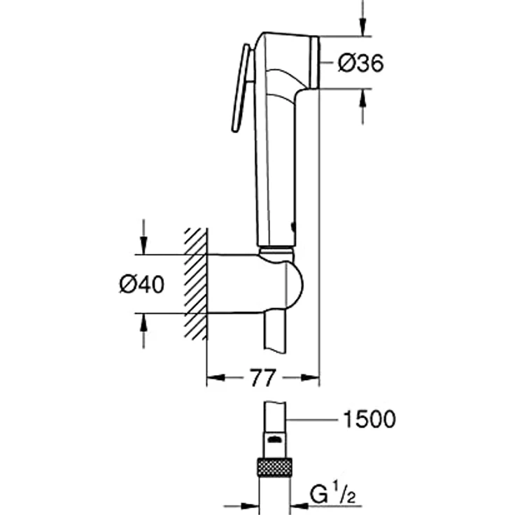 Grohe Tempesta-F Trigger Spray 30, Handbrause mit 1 Strahlart, 8 l/min Durchfluss, Chrom-Oberfläche – Bild 3