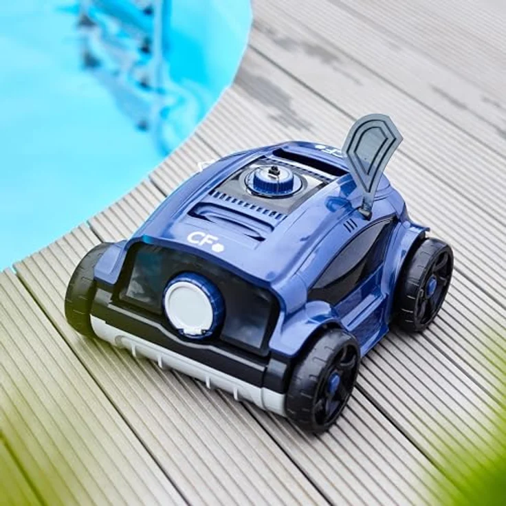 CF Reinigungsroboter Bodensauger Planet Pool blau inkl. Ladekabel, für Pools bis 100m², kabellos, schneller Reinigungszyklus – Bild 3