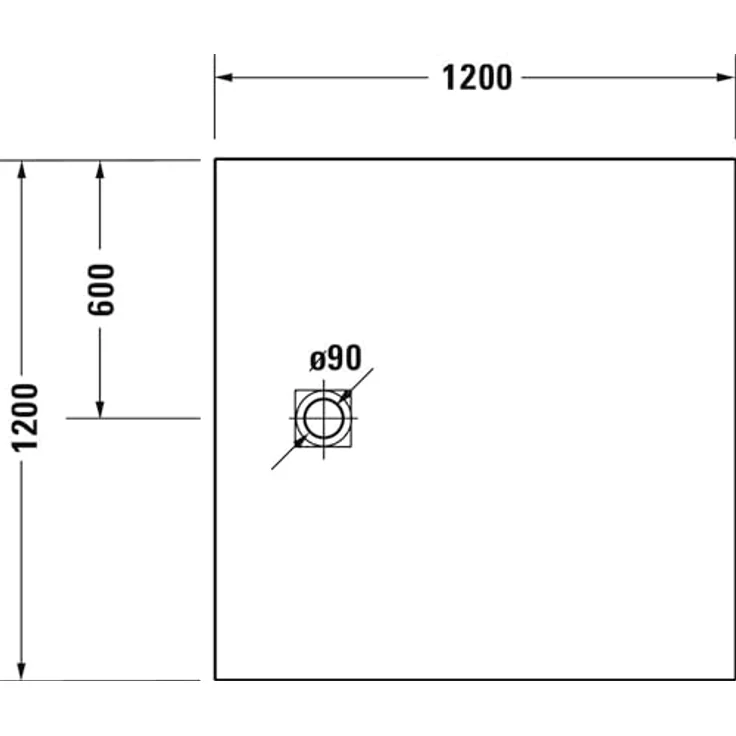 Duravit Sustano Duschwanne 1200x1200mm, DuraSolid Nature, weiss glänzend, rutschhemmend, UV-beständig, niedriges Einbaumaß – Bild 2