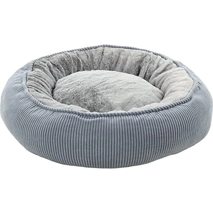 Flamingo Tierbett Katzenbett Colette rund blau, herausnehmbares Kissen, waschbarer Bezug – Bild 2