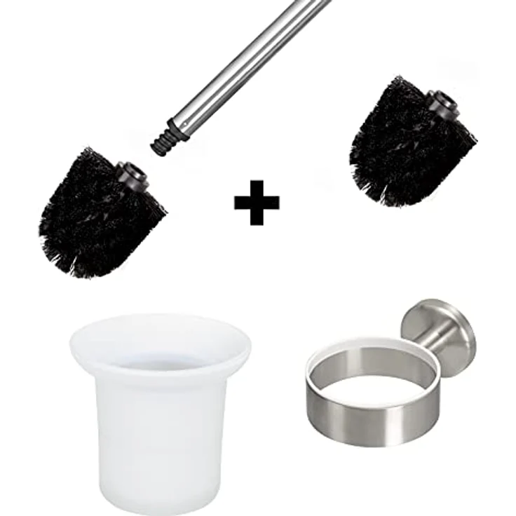 bremermann Bad-Serie Piazza - WC-Garnitur, Toilettenbürste Edelstahl & Glas – Bild 3