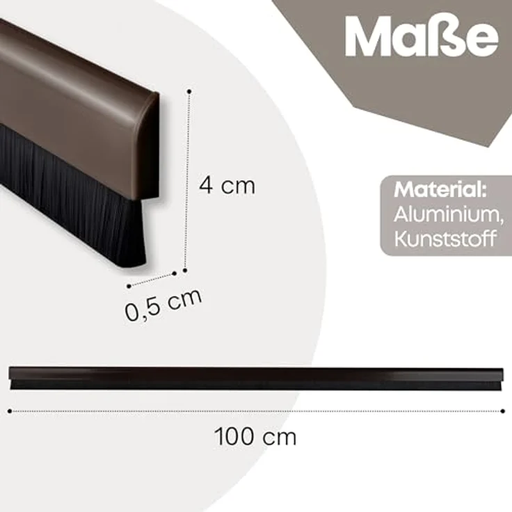 Türleiste mit Bürste braun, Aluminium – Bild 4