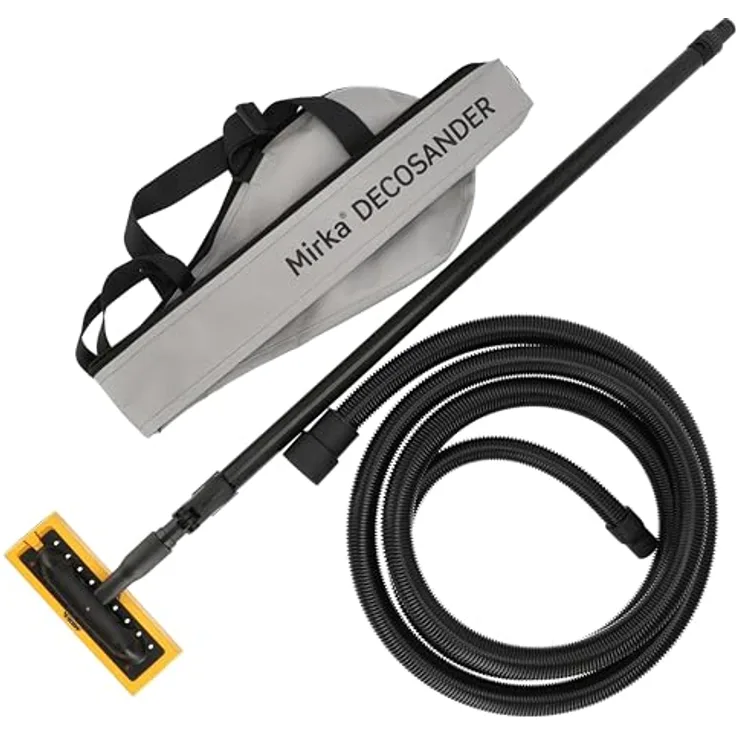 Mirka DecoSander, Multischleifer mit austauschbaren Schleifpads, integriertes Staubabsaugsystem, ergonomisch und leicht, teleskopierbar von 1,1 m bis 1,8 m