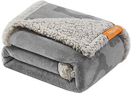 Feandrea wasserdichte Hundedecke, Sherpa Fleece Haustier Decke für Miniaturhunde und kleine Hunde, Katzen, maschinenwaschbar, grau