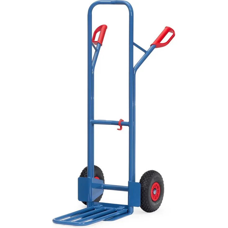 FETRA Sackkarre Paketkarre K1326P, Stahlrohr-Klappschaufel, blau RAL 5007