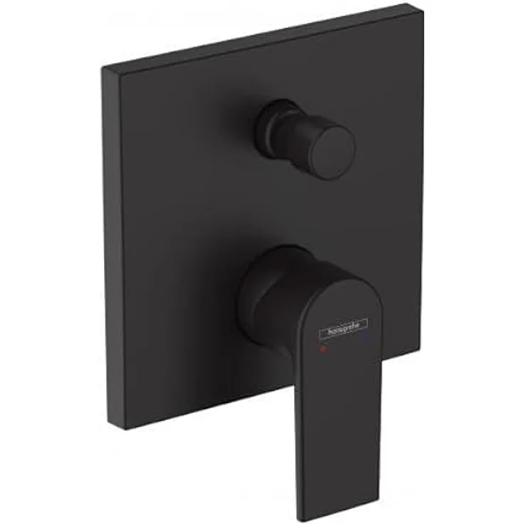 Belvit Hansgrohe Vernis Unterputz Wannenarmatur Set, Duschset mit 30x30 cm Regendusche, Handbrause, Brausearm und Duschschlauch, Schwarz, ohne iBox – Bild 4