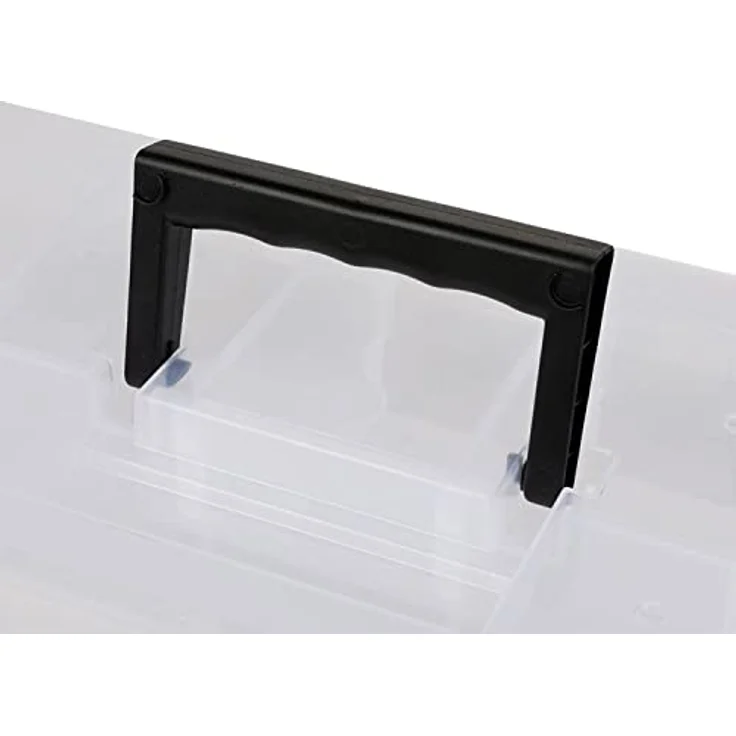Sortimentsbox Kleinteilemagazin Sortierkasten Ergonomischer Griff Klemmverschlüsse Transparent 359 x 238 x 85mm – Bild 5