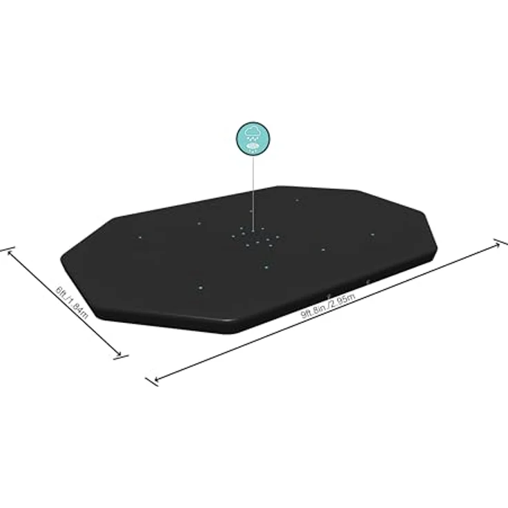 Bestway PVC-Abdeckplane 305 x 184 cm, schwarz, oval – Bild 3