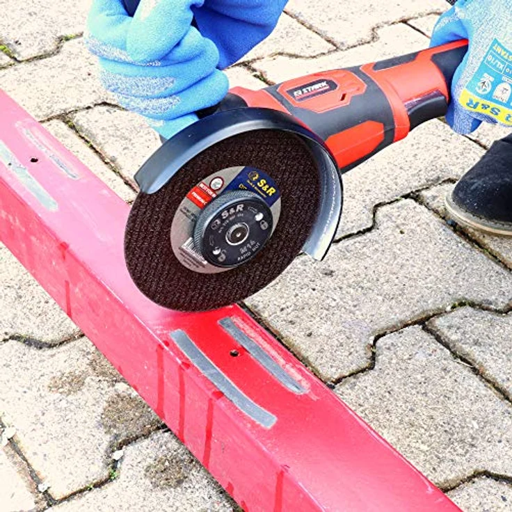 S&R Trennscheiben in Industrie-Qualität für Metall, Edelstahl/INOX, 125 x 1,0 x 22,23 mm, 15-tlg. Set, A60 S-BF, Premium Cut, extra hohe Standzeit, für Winkelschleifer – Bild 5