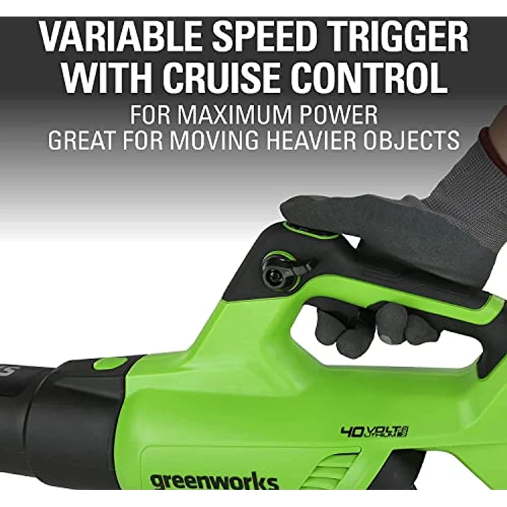 Greenworks GD40ABK2X, Axial Akku Laubbläser mit bürstenlosem Motor, 210 km/h, 40V Lithium-Ionen Akku – Bild 8