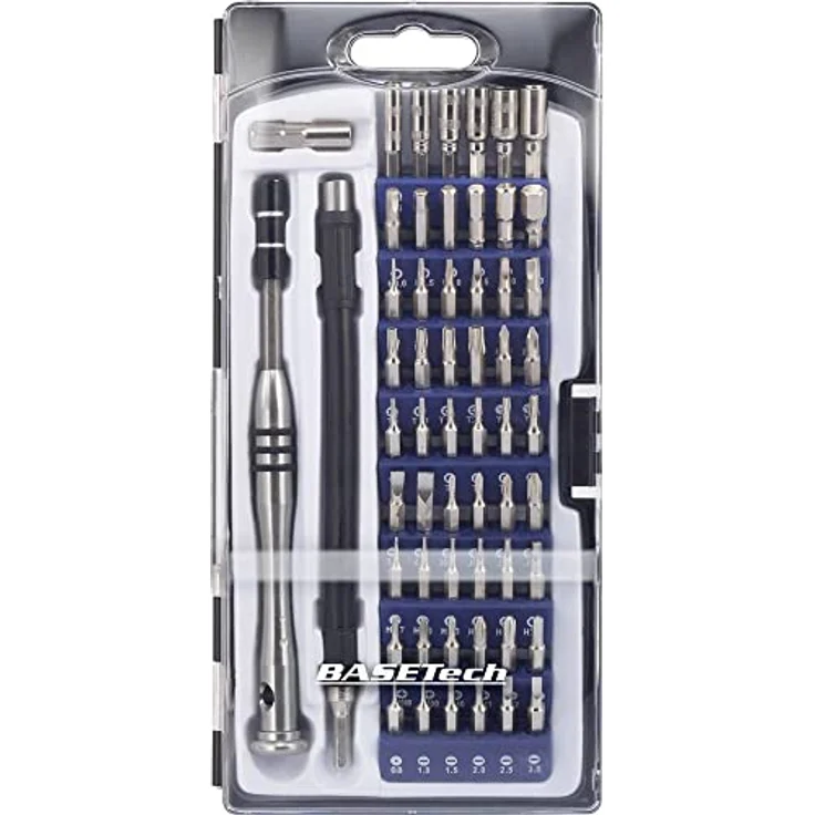 Basetech 1430586 Bit-Set 58teilig Schlitz, Kreuzschlitz Phillips, Innen-Sechsrund (TX), Sechsrund BO, Innen-Sechskant, – Bild 2