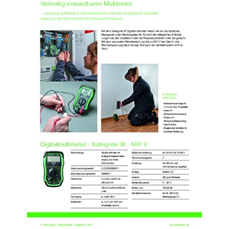 Schneider THORSMAN Digital Multimeter mit LCD-Display beleuchtet Kategorie 3 - 600V – Bild 9