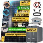EPP.Solar All in one 2000W Balkonkraftwerk mit Speicher Komplettset 4,48 kWh Marstek B2500-D mit DEYE 1600W WIFI Wechselrichter mit Flachdachsystem All In One, Bifaziale Solarmodule, Robustes Design