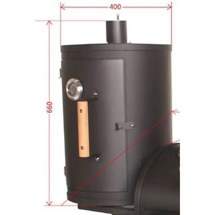 TAINO Smoker Vertikal-Box, Grill-Erweiterung für YUMA, 3,5mm Wandstärke mit Temperaturanzeige und Edelstahl-Rost – Bild 2