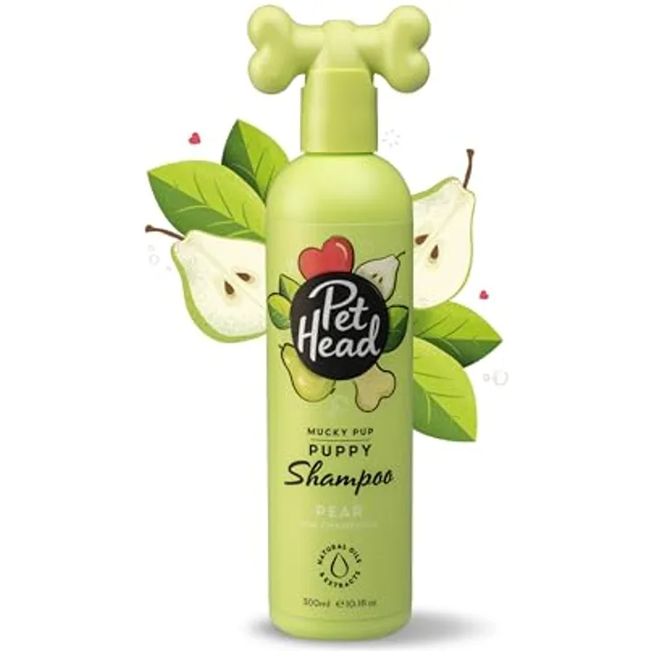 Pet Head Tiershampoo "Mucky Puppy", Shampoo mit Birnen- und Feigenkaktus-Duft für Welpen, 300 ml, pH-ausgeglichen und pflanzliche Inhaltsstoffe