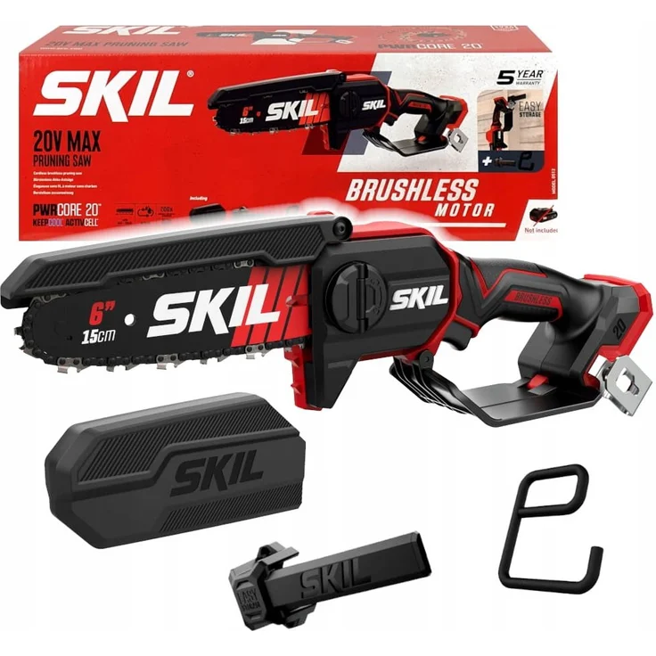 SKIL Akku-Kettensäge Skil 20V 0512 CA 15cm Akku-Kettensäge (ohne Akku), 30 cm Schwertlänge, Automatische Kettenspannung, Kettenschutz, Schneidleistung bis 150 mm, Ergonomischer Griff, Weiß – Bild 1
