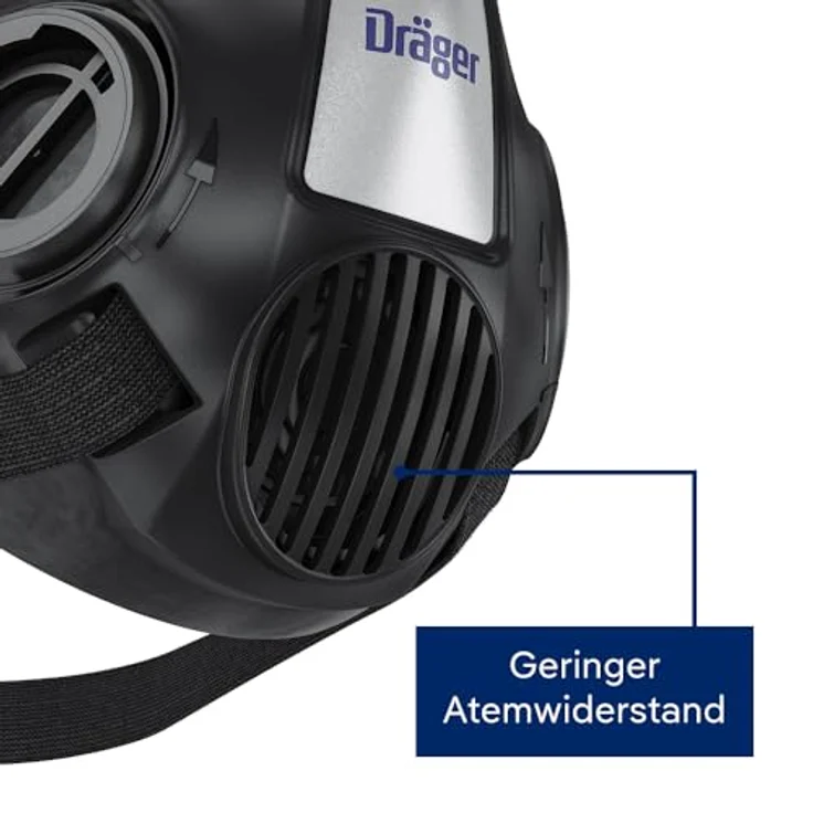 Dräger X-plore 3500 Halbmaske , Gr. L , Mehrweg Atemschutz-Maske für den Einsatz mit wechselbaren Bajonettfiltern – Bild 4