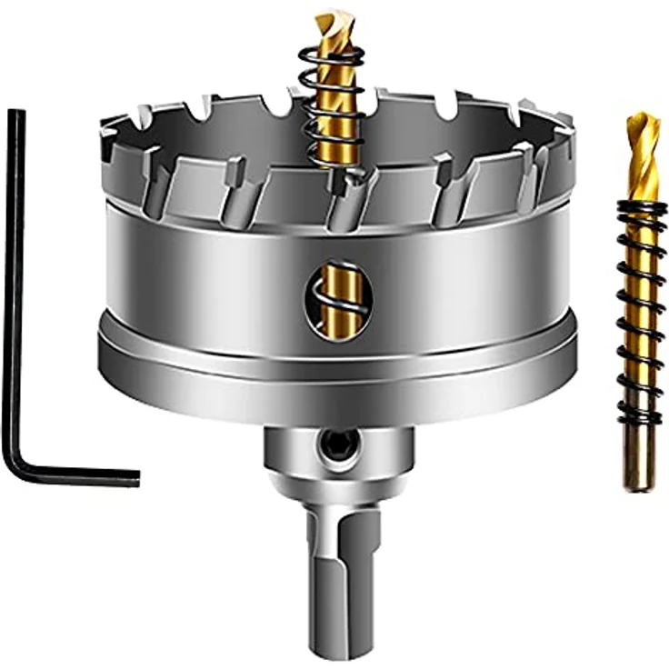 ASNOMY 60mm TCT Lochsäge Hartmetall-Bohrer, präziser Metallbohrer für Edelstahl, Eisen, Holz und Kunststoff, schnittstark und langlebig – Bild 1