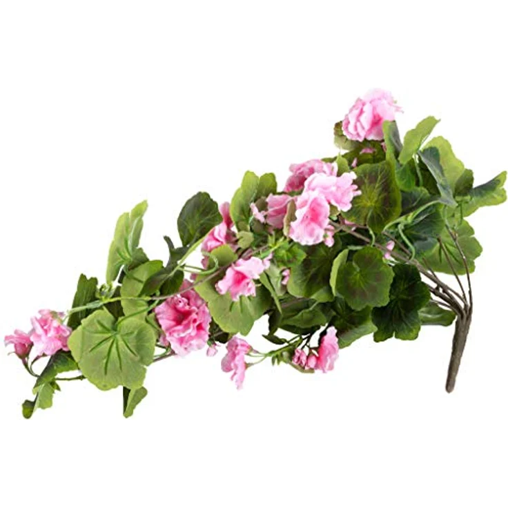 Botanic-Haus Kunstblume Geranienhängebusch, 60 cm mit 9 leuchtenden Blütenstäben, pflegeleicht – Bild 3