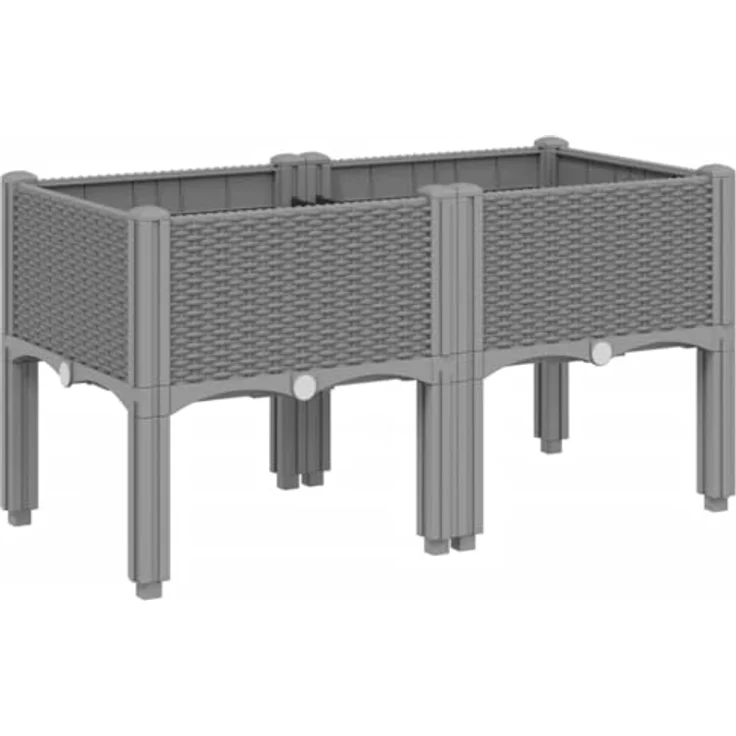 vidaXL Pflanzkasten mit Beinen Hellgrau 80x40x42 cm PP – Bild 1