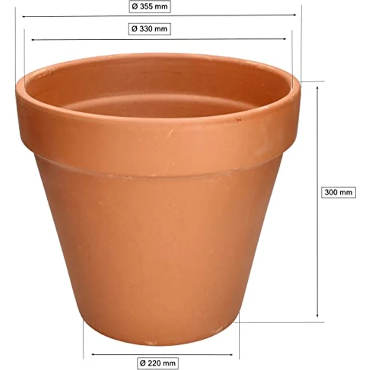 KOTARBAU® Blumentopf aus Terrakotta ⌀ 35 cm, Übertopf mit Rand für Innenräume und Gärten, universell einsetzbar, natürliche Farbe Terrakotta – Bild 2