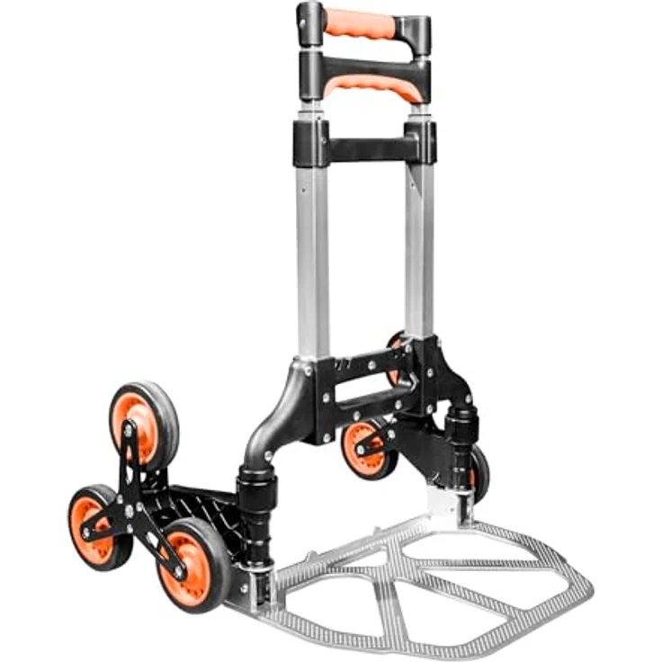 Brüder Mannesmann Werkzeuge Sackkarre Brüder Mannesmann M00946 Treppenkarre klappbar Stahl, Kunststoff Tra, Transportkarre mit stabiler Aluminiumkonstruktion und automatisch ausklappbaren Vollgummirädern – Bild 3