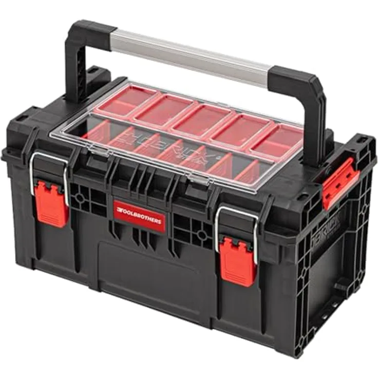 Tool Brothers RHINO XL Werkzeugkoffer ECO Handling+ mit 26l Volumen, stapelbar und Organizer, IP66 Schutzklasse, 535 x 327 x 277 mm