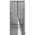 Sekey Magnet Fliegengitter Balkontür ohne Bohren, Türvorhang Fliegenschutz Schiebetür, Insektenschutz Vorhang Tür durch leichte Montage 120x215cm, Schwarz