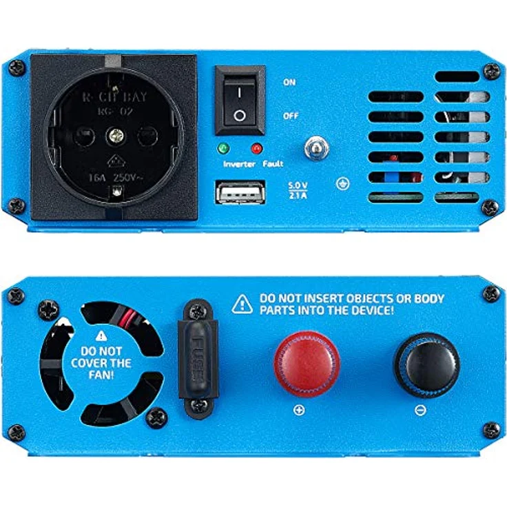ECTIVE SI-Serie Sinus Wechselrichter 300W 24V zu 230V 7 Varianten: 300W - 3000W 24 Volt 300 Watt Spannungswandler DC auf AC, 24 V auf 230V Stromwandler, Inverter mit reiner Sinuswelle – Bild 4