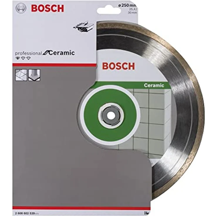 Bosch Professional Diamanttrennscheibe Standard für Ceramic, 250 x 30 und 25,40 x 1,6 x 7 mm, 2608602539 – Bild 2
