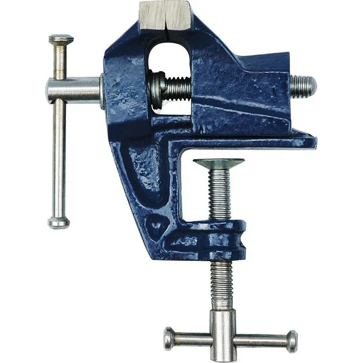 TRIZERATOP Schraubstock 70 mm Tischschraubstock aus Gusseisen, kompakter Schraubstock, tischaufliegend, grau