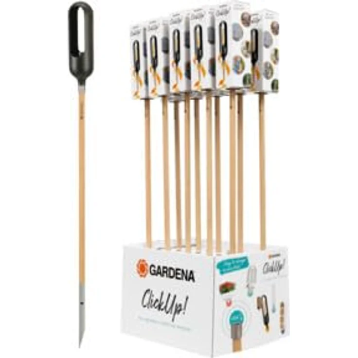 GARDENA Stiel 11360-30 ClickUp! Fackel inkl. - Stimmungsvolles Leuchten, Hochwertiges Edelstahlblech, Ø 10 cm, Höhe: 36,3 cm, gebogenes Blech (Edelstahl) – Bild 5