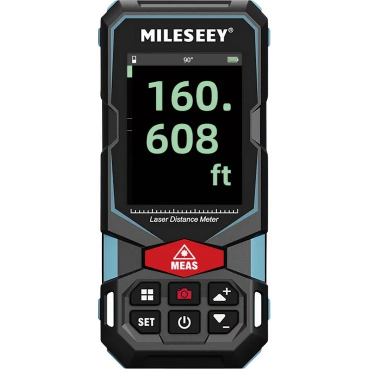 MILESEEY Entfernungsmesser Laser-Entfernungsmesser mit 4-fach Zoom-Kamera, 360°-Neigungssensor und IP65-Schutz