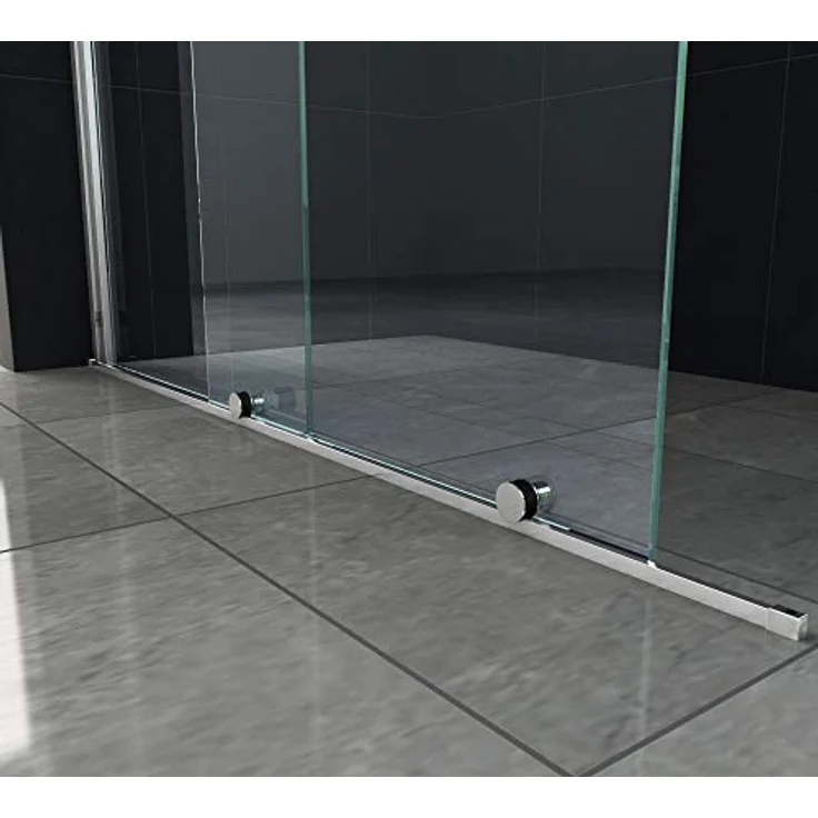 Glasdeals Schiebetür-Duschwand TRAVERSO, 140 x 200 cm, Sicherheitsglas, verchromtes Aluminiumprofil, leicht montierbar – Bild 4