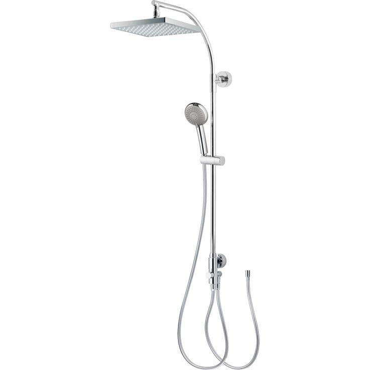 Breuer Duschsystem 'Aquamaxx 320' chromfarben eckige Kopfbrause, für separate Armatur mit schwenkbarer Kopfbrause und 3 Strahlarten