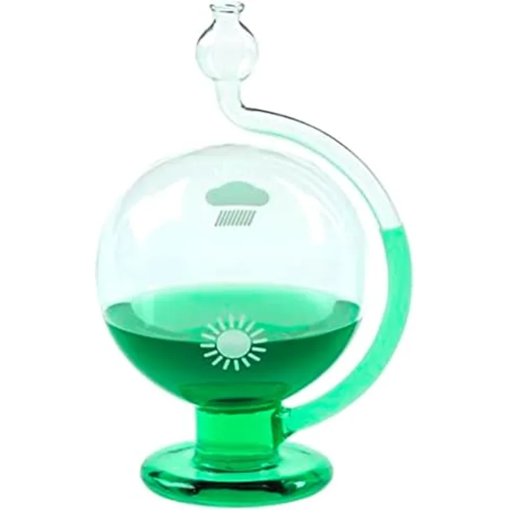 TFA Dostmann GOETHE Barometer Wetterkugel, transparentes Glas, lokale Wettervorhersage, 12 x 10 x 18 cm
