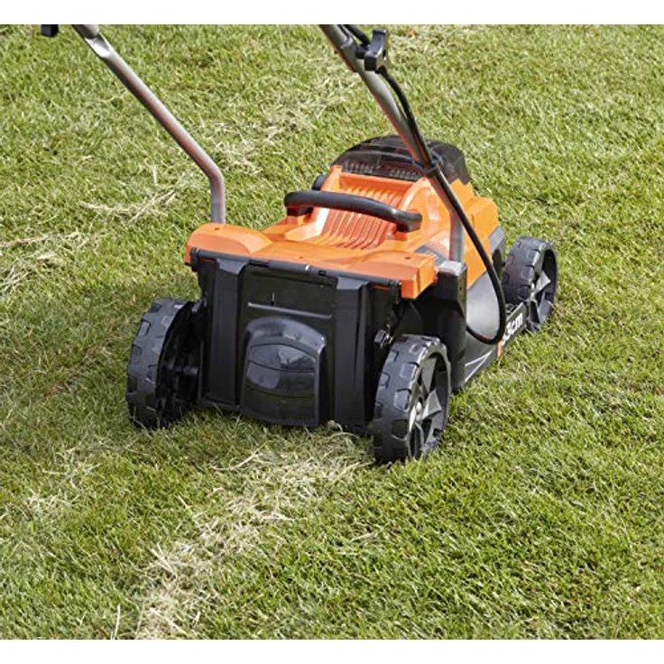 Black+Decker Akku-Rasenmäher BCMW3336L2 (36V, 2.5Ah, 33 cm Schnittbreite, für mittlere Rasenflächen bis 500 m², 5-fache Höhenverstellung, inkl. 2 Akkus, Ladegerät, 35l Fangkorb), Orange-Schwarz - BCMW3336L2-QW – Bild 5
