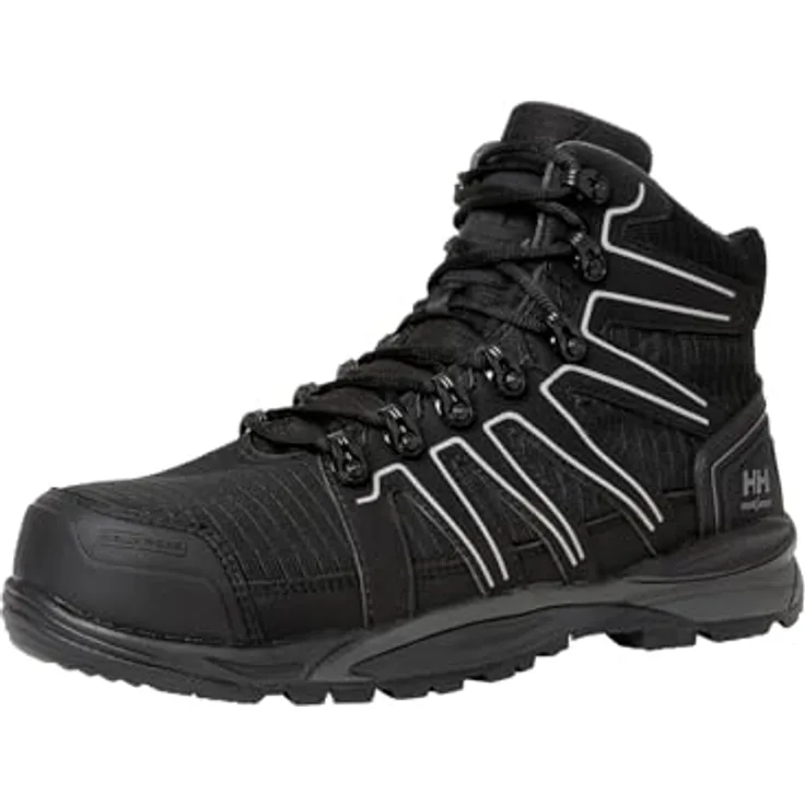 Helly Hansen Manchester Mid S3S, Arbeitsschuhe mit metallfreier Kompositkappe, rutschfester Laufsohle, schwarz, Größe 38