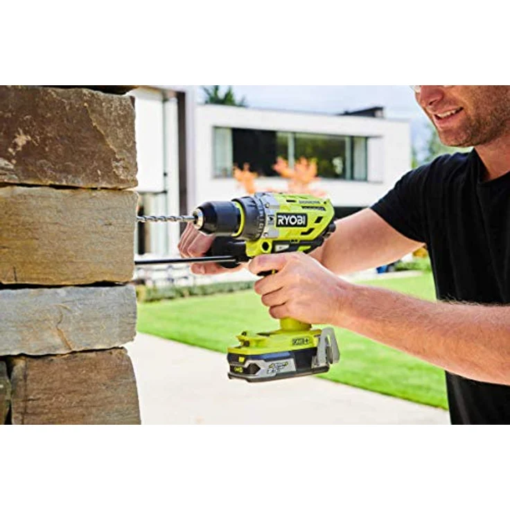 Ryobi Akku-Schlagbohrschrauber (18 V,Schlagbohrfunktion, mit 2x Akku 2,0 Ah,Schnellspannbohrfutter) R18PD7-220B – Bild 3