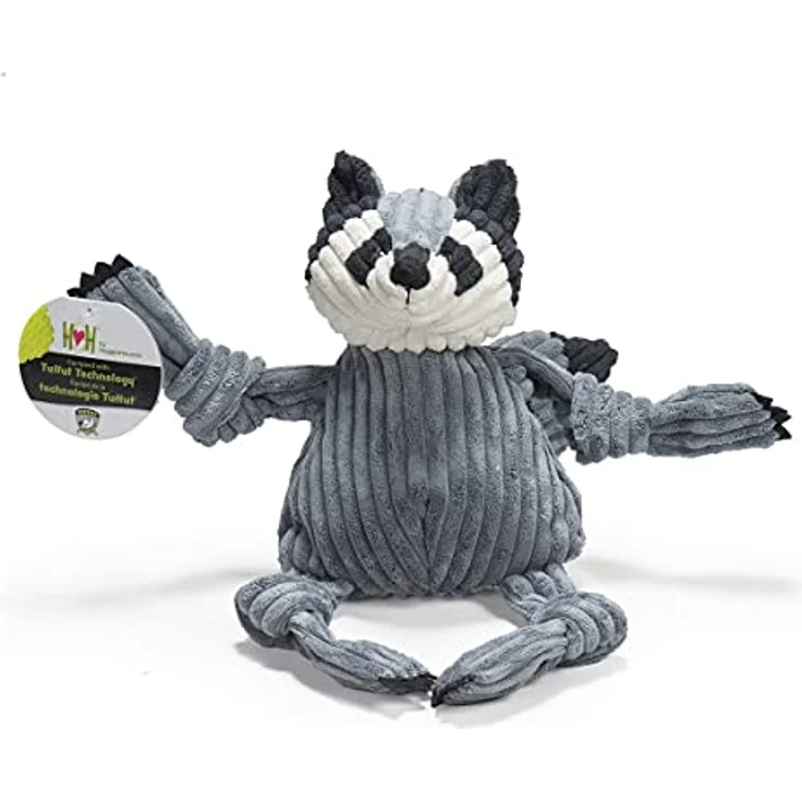 HuggleHounds Raccoon Knottie, großes Plüsch-Hundespielzeug in Form eines Waschbären – Bild 1